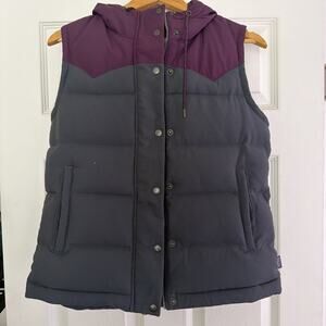 Patagonia Jacket Womens Small Grey Bivy Hooded Vest Puffer Down Insulated Lady